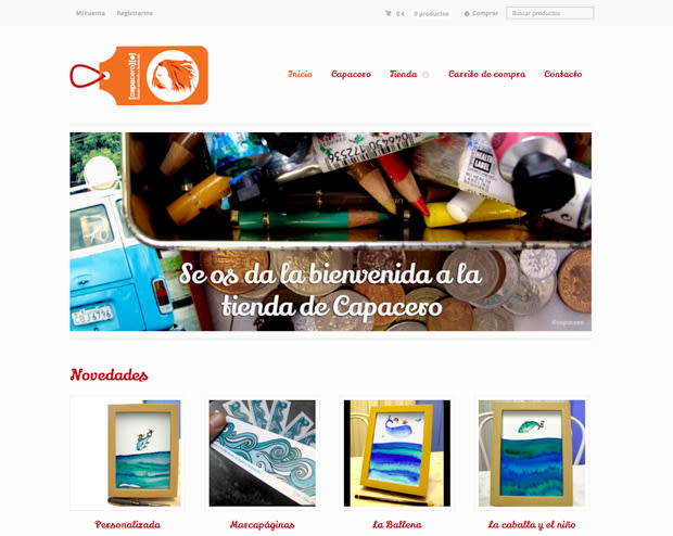 Tienda online para CAPACERO, estudio de diseño e ilustración. 0