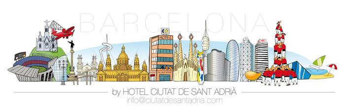 Skyline Barcelona para Hotel Ciutat de Sant Adrià -1