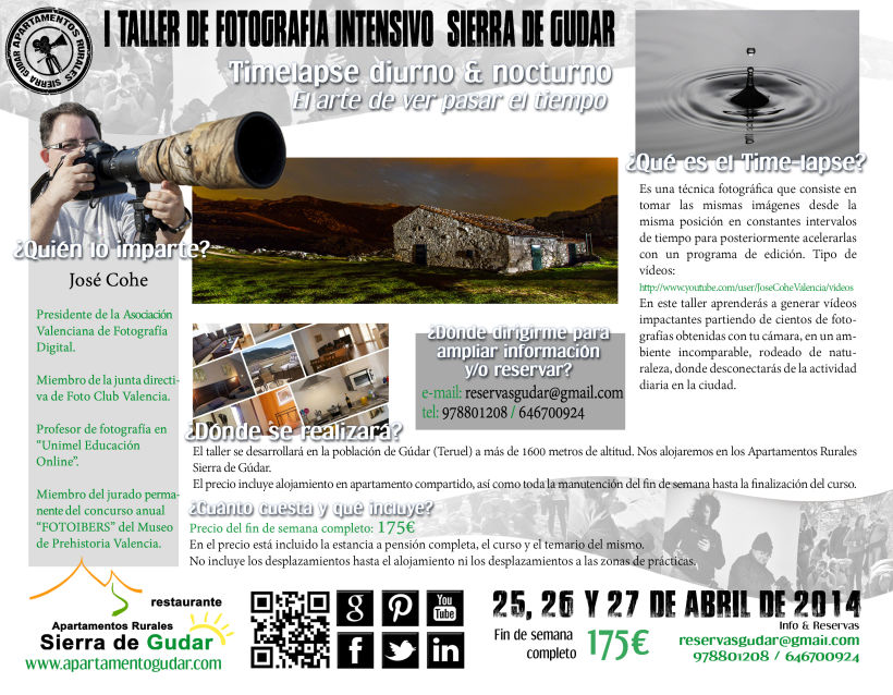 Cartelería, documentación y gestión evento: Taller Fotografía Timelapse en Sierra de Gúdar Abril 2014 2