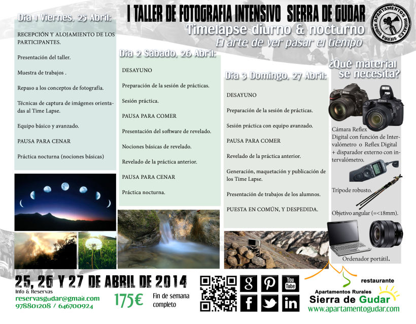Cartelería, documentación y gestión evento: Taller Fotografía Timelapse en Sierra de Gúdar Abril 2014 3