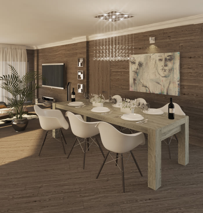 APARTMENT IN SWITZERLAND. Renders 3D Apartamento Interior 1
