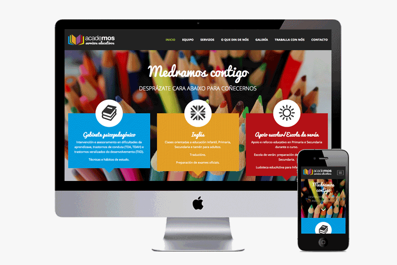 Responsive web design para Academos Servizos Educativos -1