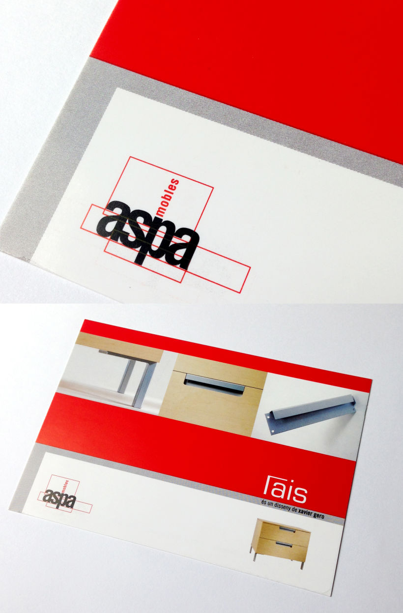 Logotipo Mobles Aspa y postal promocional. -1