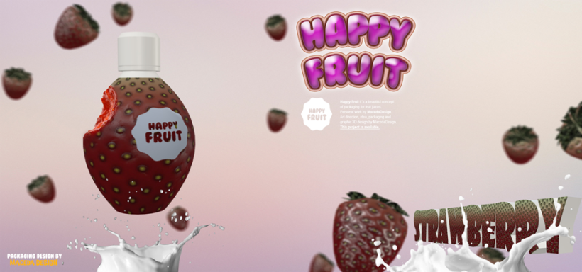 3D HAPPY FRUIT Packaging by Macedadesign 1