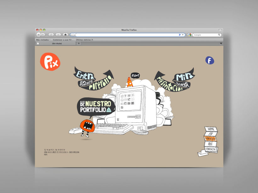Diseño página web Pix estudio. 2