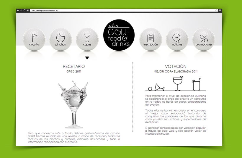 Página web Golf Food & Drinks 2