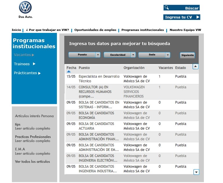 Diseño web VW Puebla 1
