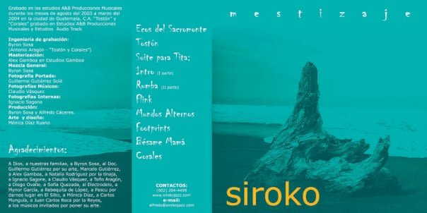 SIROCO jazz group: design of cd book. 0