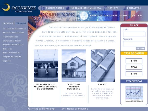 Company Banco de Occidente: Web image and design 0