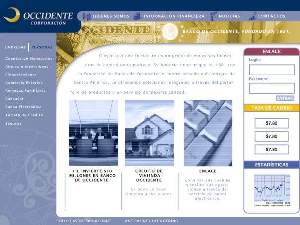 Company Banco de Occidente: Web image and design 2
