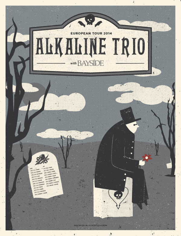 Alkaline Trio/Bayside poster de gira 6