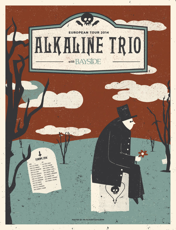 Alkaline Trio/Bayside poster de gira 4
