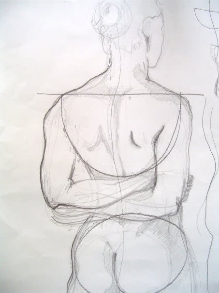 Drawings, compositions and anatomy: pencil, charcoal, ink 8