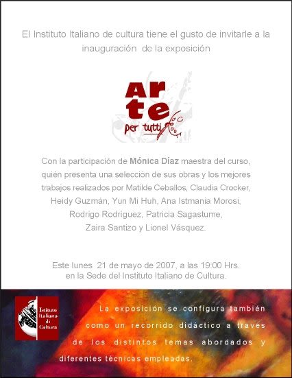 1st Exposition : Arte per tuti (IIC-Guatemala) Students and me. -1