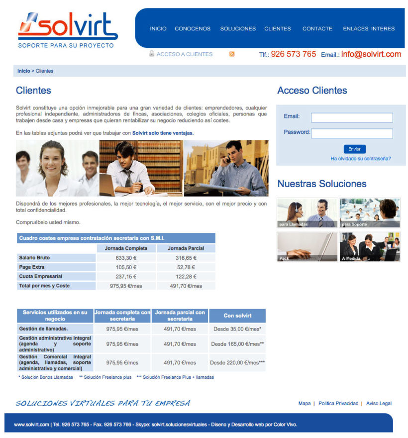Solvirt - Pagina a medida para empresa Solvirt 1