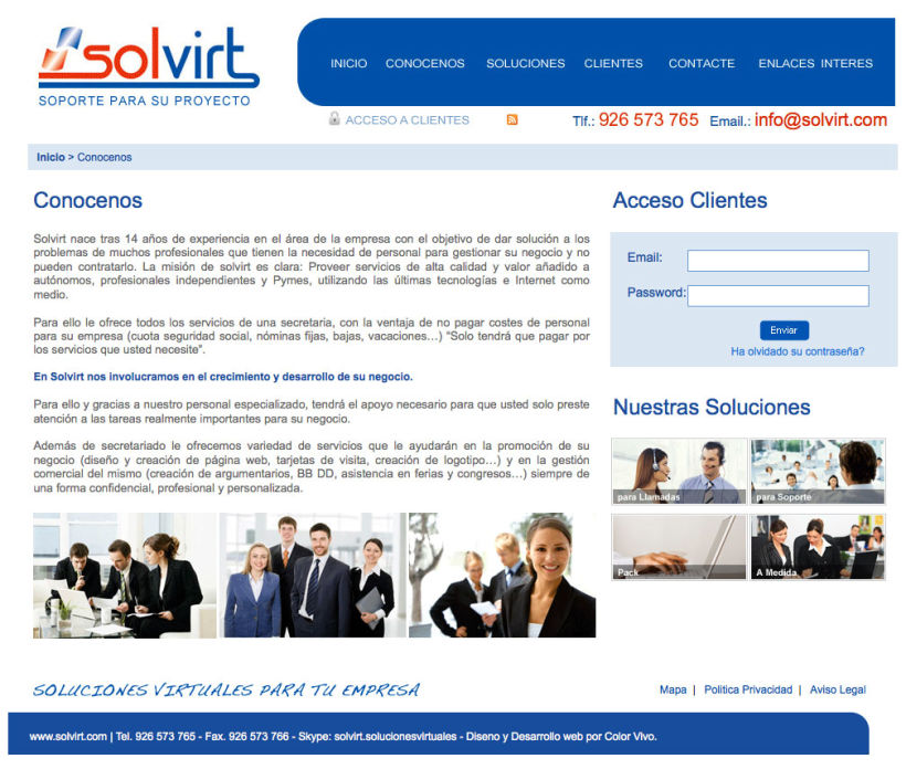 Solvirt - Pagina a medida para empresa Solvirt 2