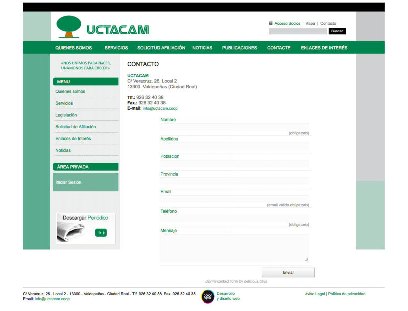 UCTACAM - Gestor de contenidos desarrollado para la Unión de Cooperativas de Trabajo Asociado Autónomas Manchegas 2