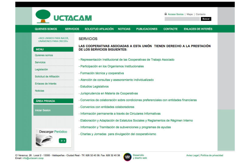 UCTACAM - Gestor de contenidos desarrollado para la Unión de Cooperativas de Trabajo Asociado Autónomas Manchegas 1