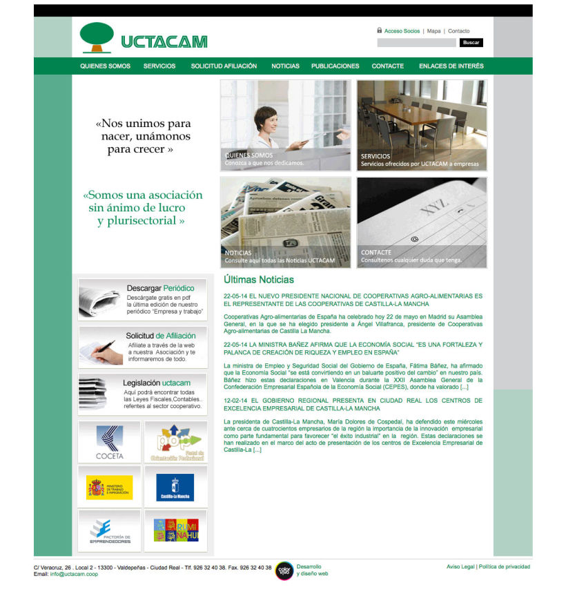 UCTACAM - Gestor de contenidos desarrollado para la Unión de Cooperativas de Trabajo Asociado Autónomas Manchegas 0