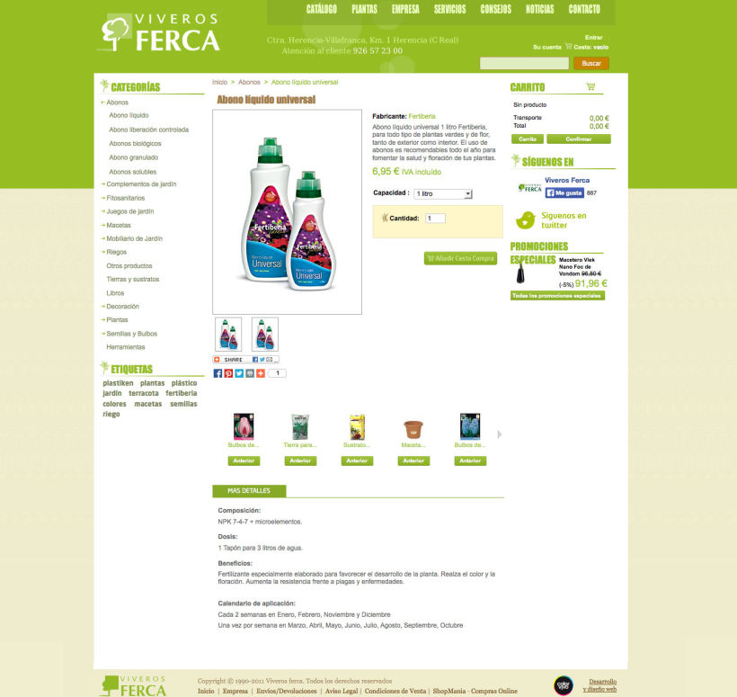 Tienda Viveros Ferca - Tienda online desarrollada para Viveros Ferca 2
