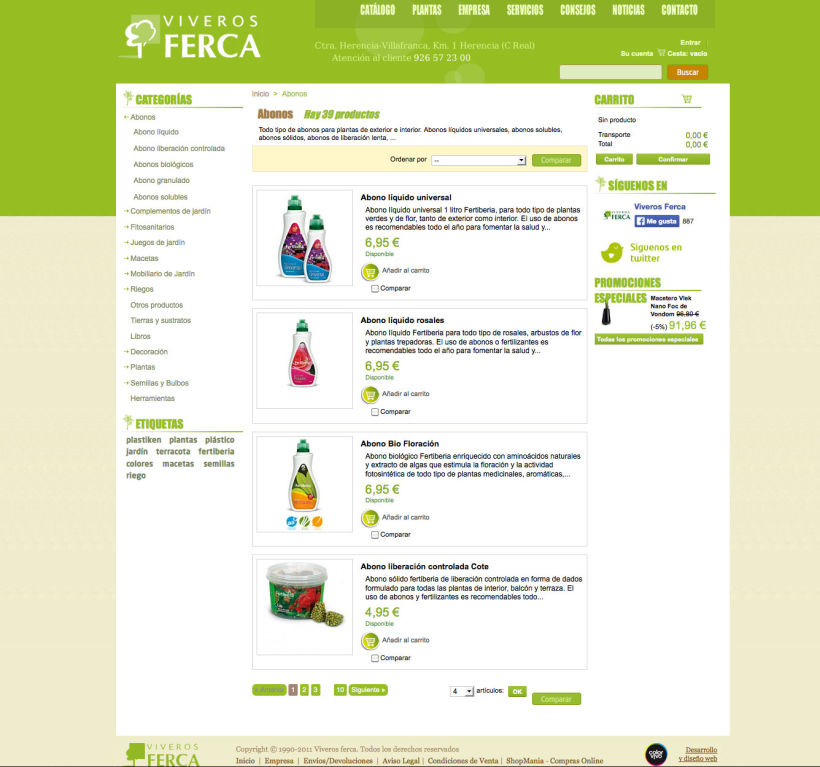 Tienda Viveros Ferca - Tienda online desarrollada para Viveros Ferca 1