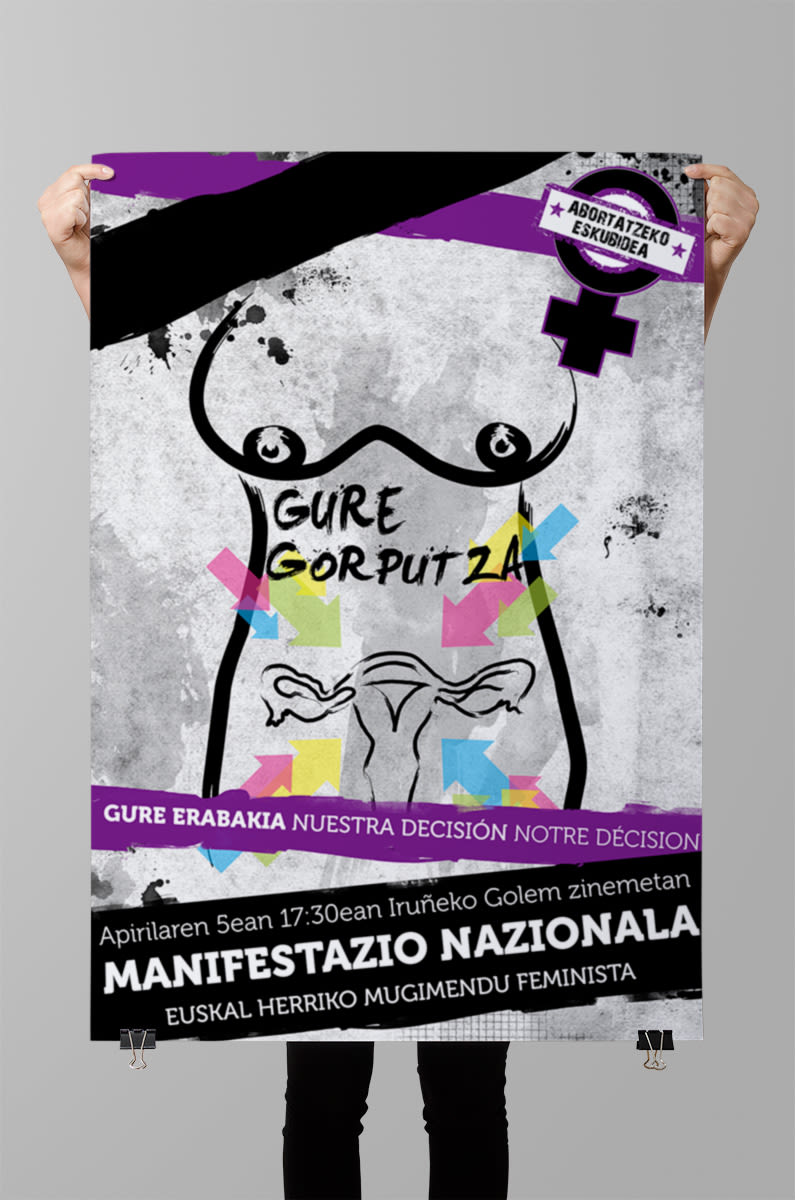 Cartel anunciador de una manifestación contra la nueva ley del aborto -1