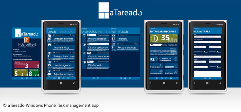 © aTareado aplicación de gestión de tareas para Windows Phone 8 0