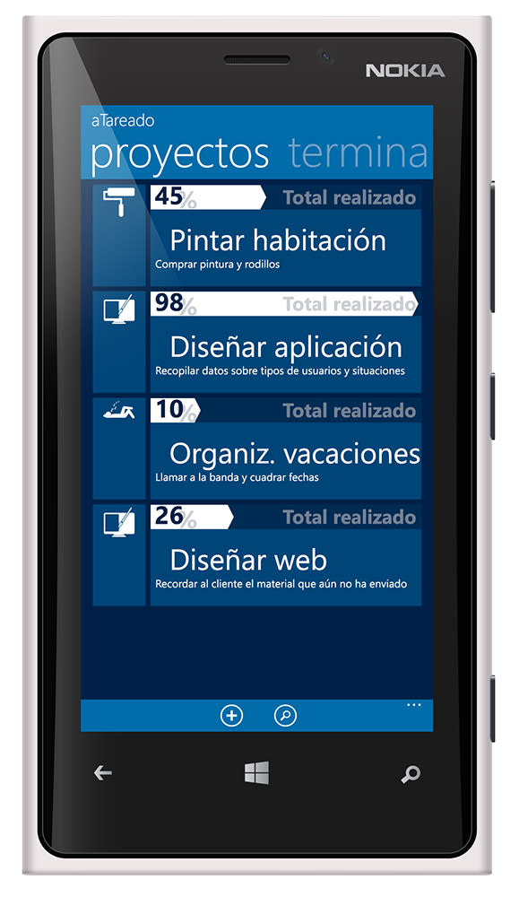 © aTareado aplicación de gestión de tareas para Windows Phone 8 3