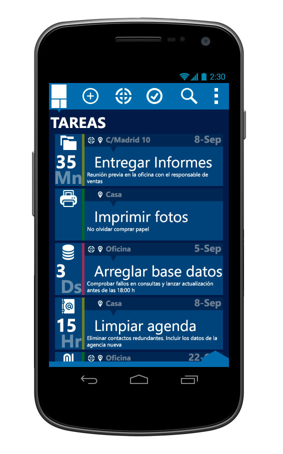© aTareado aplicación de gestión de tareas para Android 2