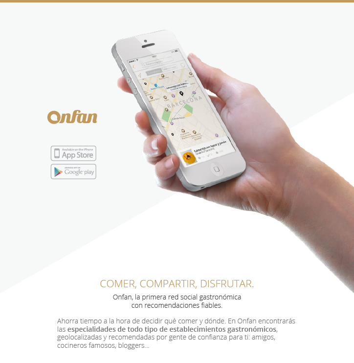 Onfan app - Recomendaciones gastronómicas personalizadas 0