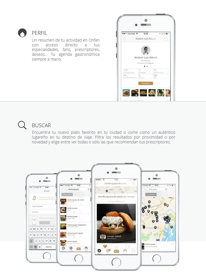Onfan app - Recomendaciones gastronómicas personalizadas 3