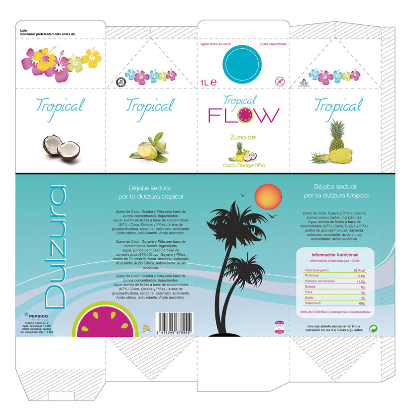 Logormarca y packaging Zumos Flow 6