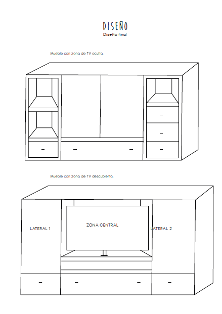 Diseño de un mueble para TV - concepto 2
