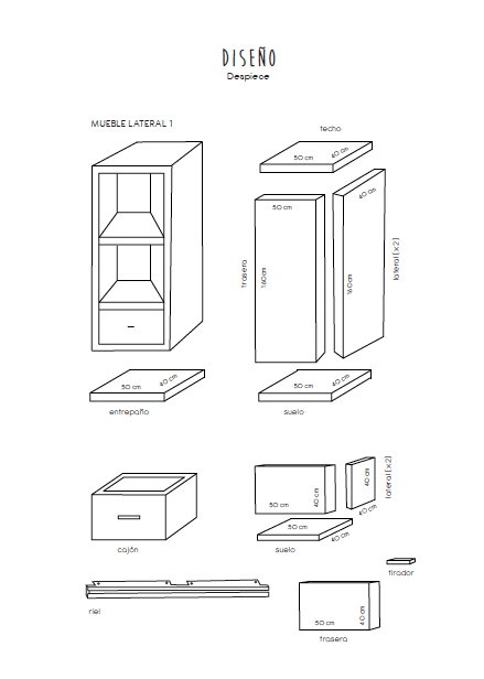 Diseño de un mueble para TV - concepto 3