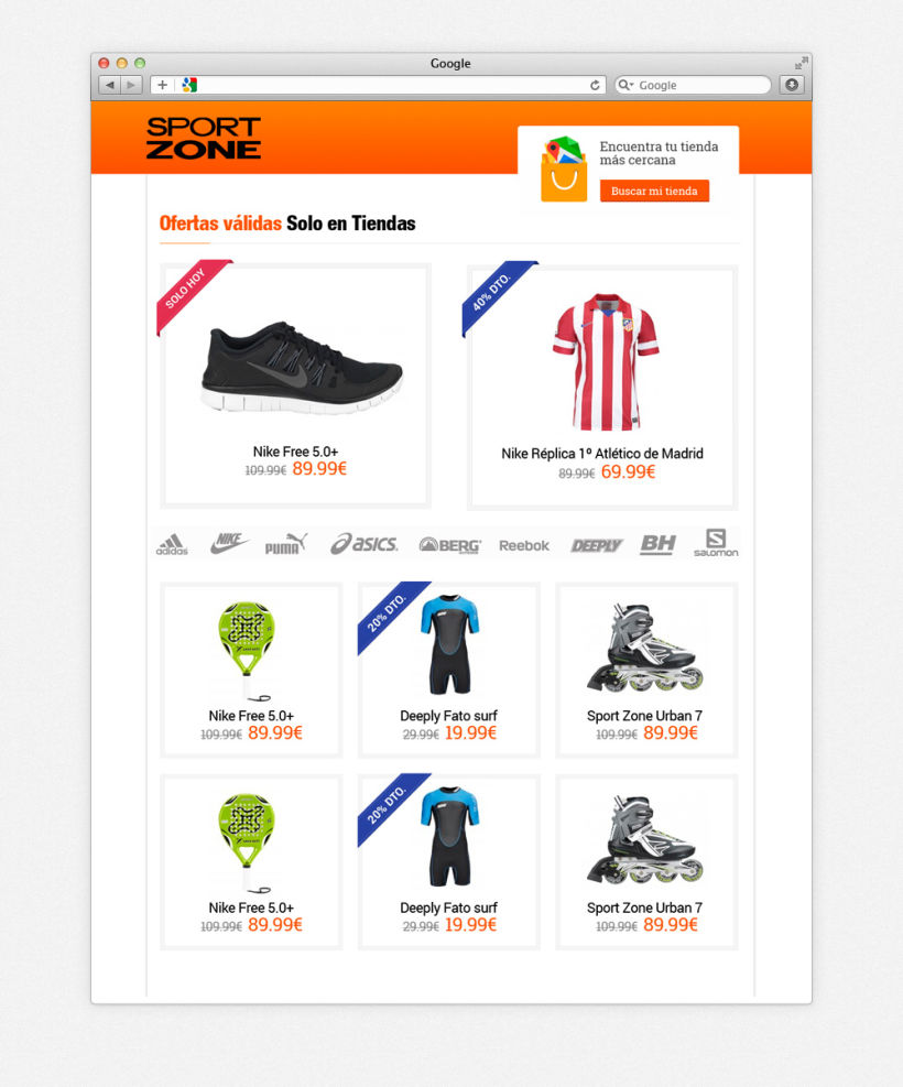Landing Page para captación de clientes de Sportzone 2