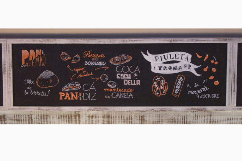 La Tahona del abuelo, horno tradicional y cafetería. Pizarras, lettering. Valencia / 2013-2014 6