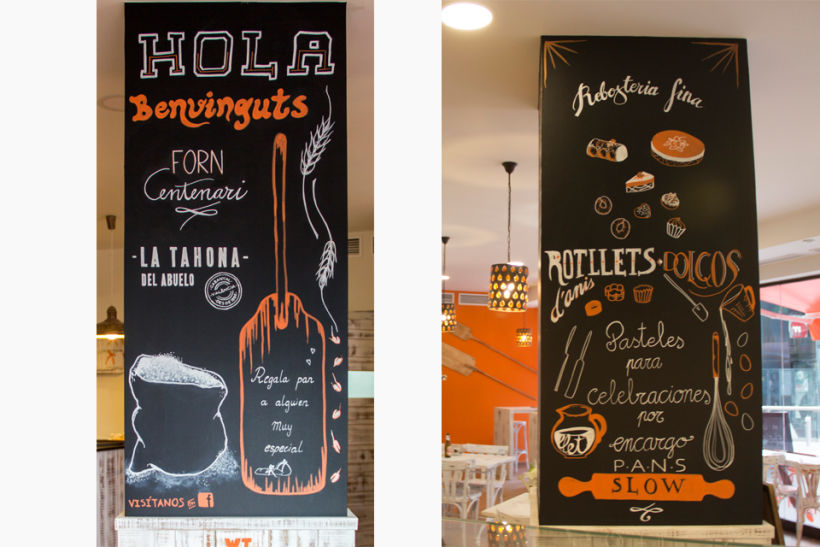 La Tahona del abuelo, horno tradicional y cafetería. Pizarras, lettering. Valencia / 2013-2014 8