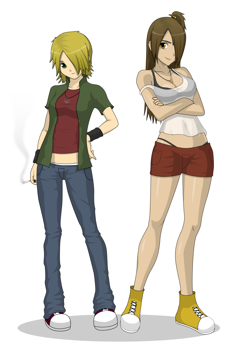 "Victoria y Evelynn" Diseño de personajes para "Think and make rainbows" -1