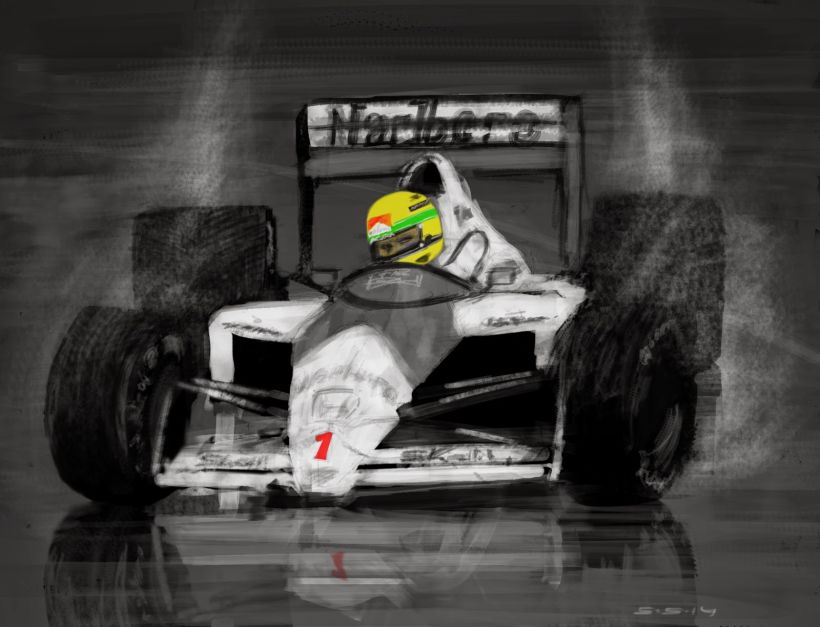 Ilustración Ayrton Senna  -1