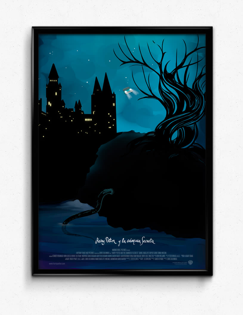 Poster tríptico de la saga Harry Potter 1