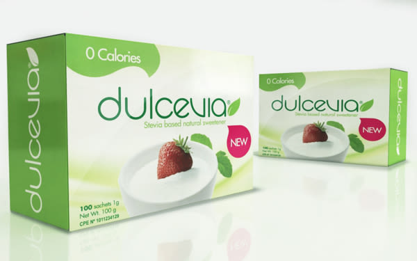 Packaging design for natural sweetener Dulcevia 1