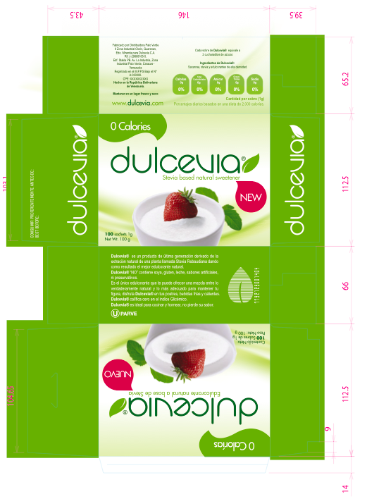 Packaging design for natural sweetener Dulcevia 2