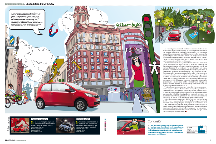 Publi-reportaje del Skoda Citygo para la revista Automóvil 2