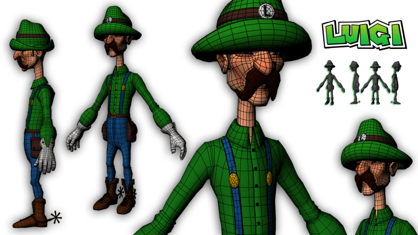  Luigi character Modeling and Texturing 3D in Autodesk Maya  0