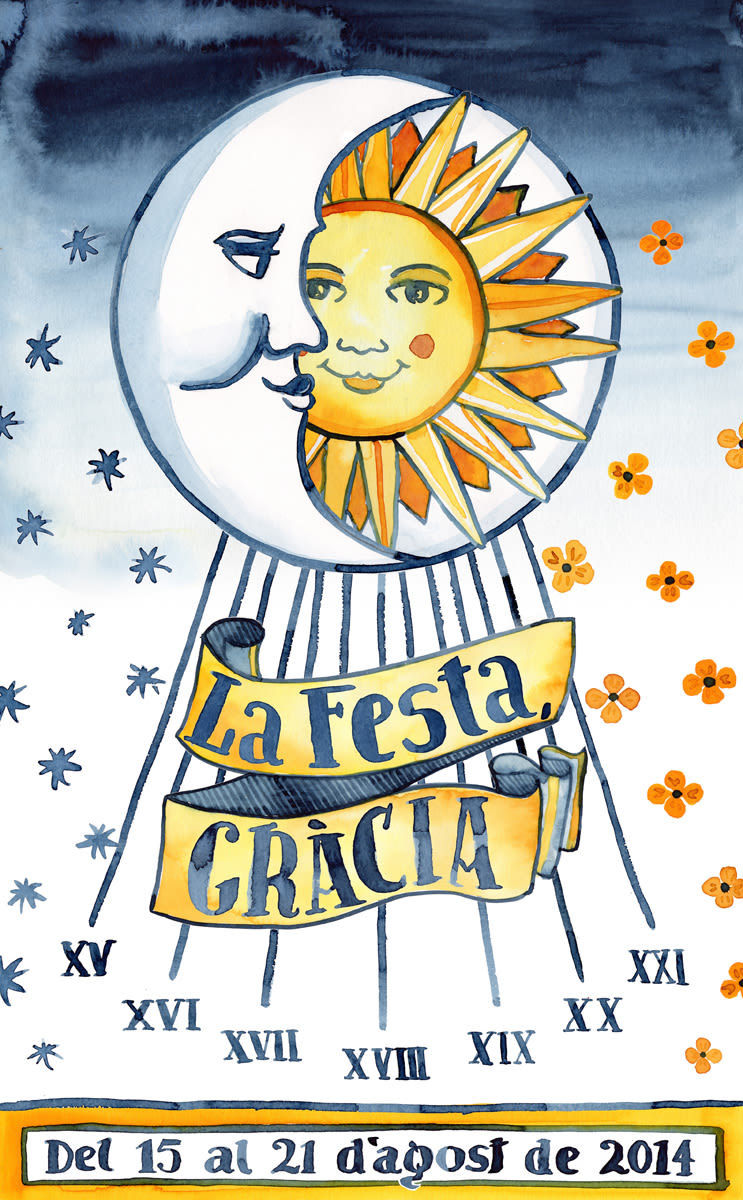 Cartel Oficial Fiestas de Gracia 2014 · acuarela poster -1