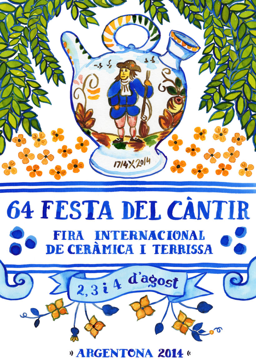 Cartel Oficial de la Feria del Botijo de Argentona · acuarela poster -1