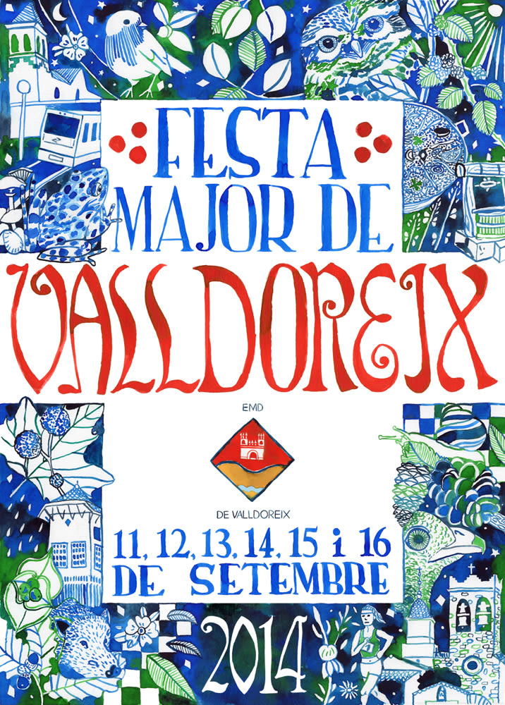 Propuesta cartel poster Fiesta Mayor de Valldoreix · acuarela -1