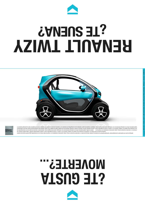  Renault Twizy. Folleto, realizado en el Máster de diseño gráfico en Aula Creactiva 0