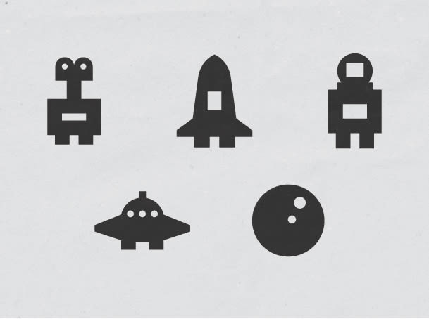 Space stamps set. Work in progress. -1