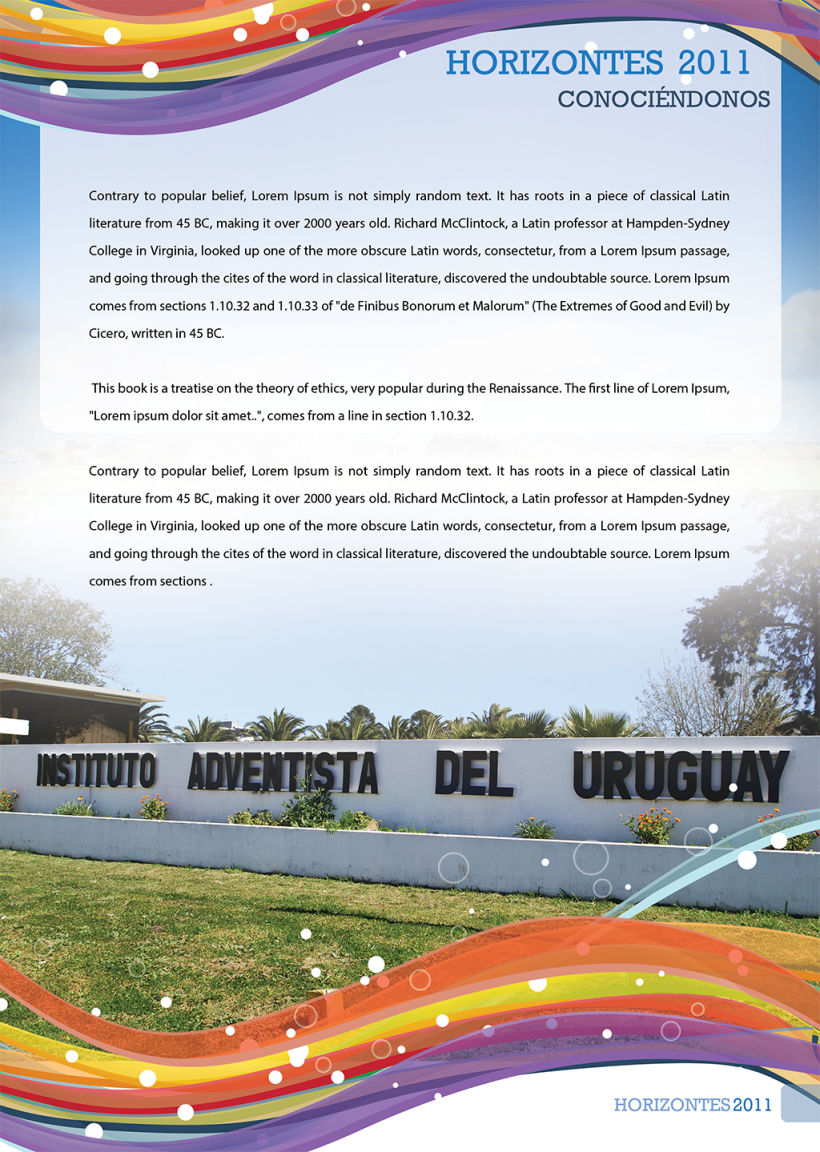 Anuario 2011 del Instituto Adventista del Uruguay "Horizontes" -1